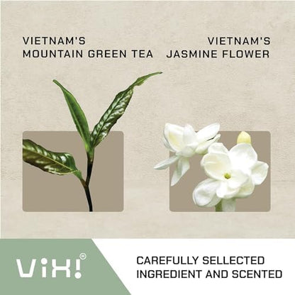 VIXI Jasmine Green Tea Loose Leaves, 16 Oz, Jazmine Flavored, Unsweetened, Caffeinated, 100% Natural from Ancient Leaf Tea Tree, Jasmin Scented Green Looseleaf for Hot and Cold Brew