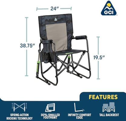 GCI Outdoor Stowaway Rocker - Stealth Camo