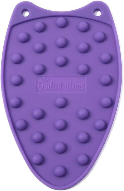 The Quilted Bear Mini Iron Rest - Silicone Heat Resistant Mat for Stress-Free Crafting, Sewing & Quilting Supplies - Durable and Protective Surface for Mini Iron (Purple)