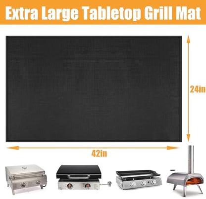 Heat Resistant Mats for Countertop fits Tabletop Grill, 42x24x0.04in, Black