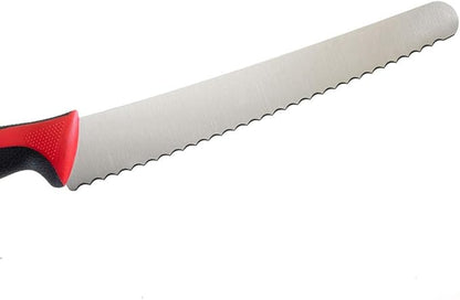 Mercer Culinary Millennia Color Handle Cutlery 10" Bread Knife (Wavy Edge Wide) Red