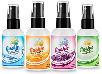 Flushie Pre-Toilet Spray for Poop Travel Size Toiletries Bathroom Spray for Poop Spray for Toilet Deodorizer Traveling Essentials Poop deodorizer Poop Odor eliminator 4oz (Linen, 1 Pack)