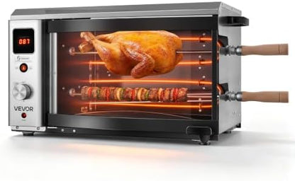 VEVOR Countertop Vertical Oven Brazilian Flame 2 Auto Rotating Skewers
