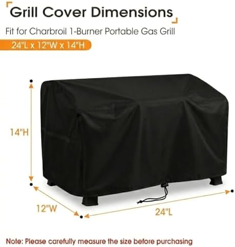 24" Tabletop Grill Cover for Charbroil Convective 1 Burner Grill
