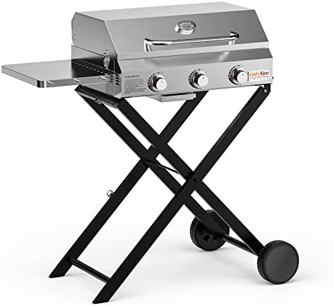 ONLYFIRE GRILLS Portable Propane Gas Grill with Foldable cart, BBQ Grill
