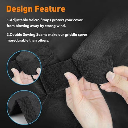 ZBXFCSH Heavy Duty 24 Inch Grill Cover Compatible with Cuisinart CGG-306, Royal Gourmet 24’’ Tabletop Griddle PD1301R/ PD1301S, Ninja OG751, Compatible with Pit Boss 75275 & PB336GS