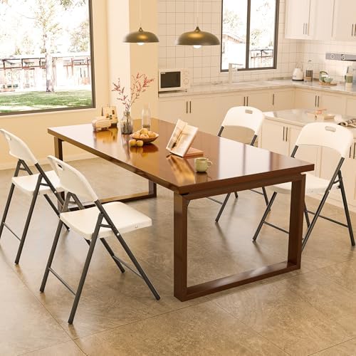 Bonnlo 20-Pack White Plastic Folding Chairs, Portable Seat with Sturdy Steel Frame for Indoor & Outdoor Use, Perfect for Banquet, Party, Wedding, Office, and Camping