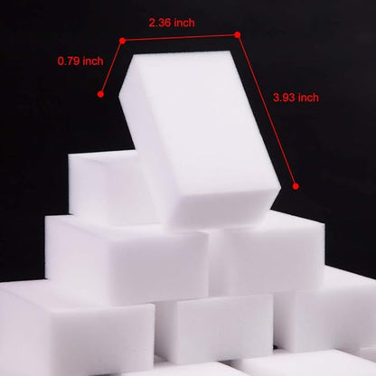 100 Pack Magic Sponge Eraser Extra Thick and Long Lasting Melamine Cleaning Sponges in Bulk - Multi Surface Power Scrubber Foam Cleaning Pads - Bathtub, Floor, Baseboard, Bathroom, Wall Cleaner