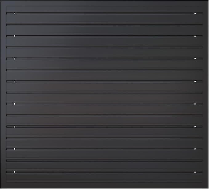 NeatiEase Slatwall Panel Wall Storage Systems, 4 x 4ft Slat Wall Paneling Garage Wall Organizer, Heavy Duty Wall Mounted PVC Wall Rack (Black)