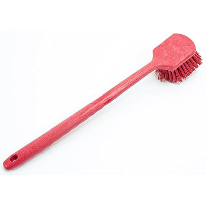 SPARTA 40501EC05 Plastic Large Scrub Brush, Kitchen Brush, Utility Brush With Long Handle For Cleaning, 20 Inches, Red, (Pack of 6)