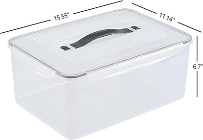 4-Pack 14.5 L Food Sealed Storage Container, Plastic Boxes with Airtight Lid