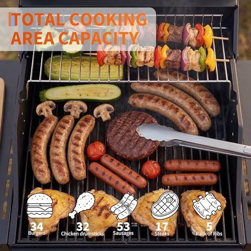 2-Burner Propane Gas Griddle – 16,000 BTU Convertible Flat Top Grill with Hood & Removable Cart – Portable for Camping, Tailgating, Backyard
