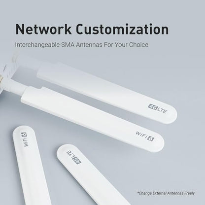 GL-X2000(Spitz Plus) Cellular Gateway 4G LTE Router for Home, RV, Road trips, Offices, CAT 12, Wifi 6 Router, Detachable Antennas, Dual-SIM, T-Mobile & AT&T IoT Certified, OpenVPN, WireGuard (NA Only)