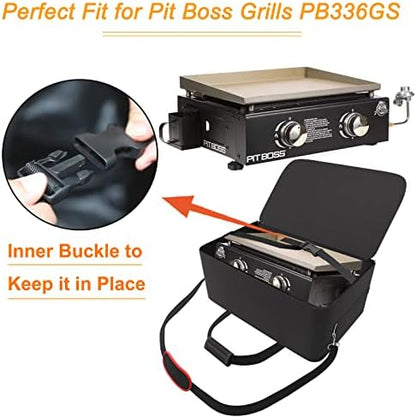 Grill Carry Bag Fit for Pit BOSS PB336GS Two Burner Portable Flat Top Griddle, Heavy Duty Waterproof Grill Carry Bag for Pit Boss PB336GS Tabletop Gas Griddle