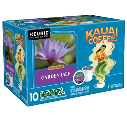 Kauai Coffee K-Cup Pods for Keurig Brewers – Arabica Coffee, 10% Hawaiian – Mild, Medium and Dark Roast, Rich, Smooth, No Bitterness – Three Flavors, 4 Packs of 10 Single Serve K-Cups