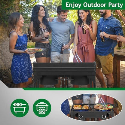 Outvita 2 Burner Propane Gas Stove, 150,000 BTU Outdoor Camping Cooker
