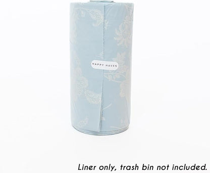Happy Haven Bathroom Trash Bags for 2,3,4 Gallon Trash Can, Small Garbage Bags - Bedroom & Bathroom, Decorative Cute Wastebasket Liner - 50 Count (Light Blue Botanical)