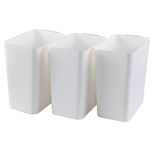 Zopnny 3-Pack 4.5 Gallon Plastic Small Trash Can Wastebasket, Slim Waste Basket for Bathroom, Bedroom, Home Office, Living Room, Kitchen (White)