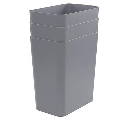 3-Pack 4.5 Gallon Trash Can, Gray Waste Bin for Under Desk, Kitchen, Home, Office