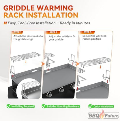 Griddle Warming Rack for Blackstone, Adjustable Griddle Accessories