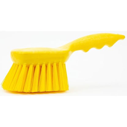 SPARTA 40541EC04 Plastic Scrub Brush, Utility Brush, Kitchen Brush With Hanging Hole For Cleaning, 8 Inches, Yellow, (Pack of 6)