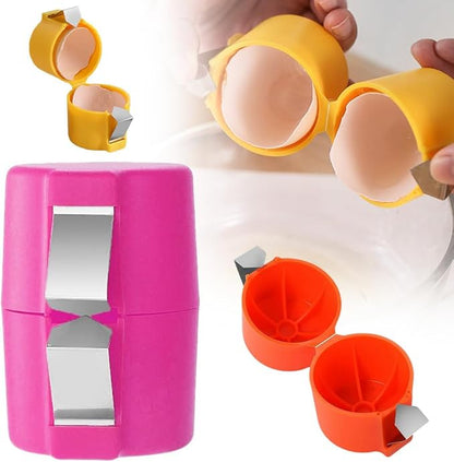 2025 Premium Egg Shell Opener, Egg Shell Cutter Eggs Shell Separator for Raw Eggs, Multifunctional Egg Cutter Egg Cracker Separator for Home Kitchen Gadgets (Pink)