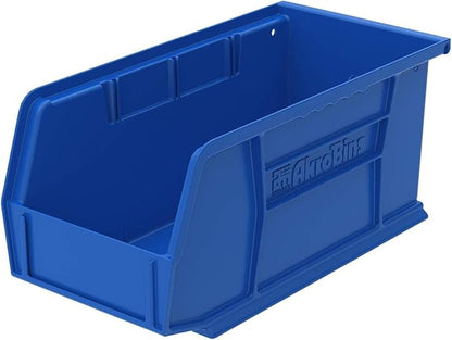 Akro-Mils 30230 AkroBins Plastic Storage Bins, Space-Saving Stackable Bins for Garage, Pantry, Craft Organization, 10.5 "L x 5.5 "W x 5"H, Blue, 12-Pack