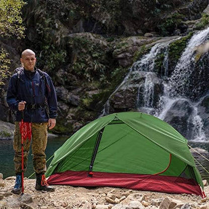 KAZOO Waterproof Backpacking Tent Ultralight 1/2 Person Lightweight Camping Tents 1/2 People Hiking Tents Aluminum Frame Double Layer