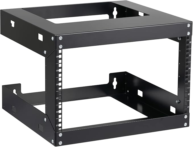 6U Wall Mount Rack Open Frame 19 Inch Server Equipment Network Cabinet 18 inches Depth Black by Tedgetal