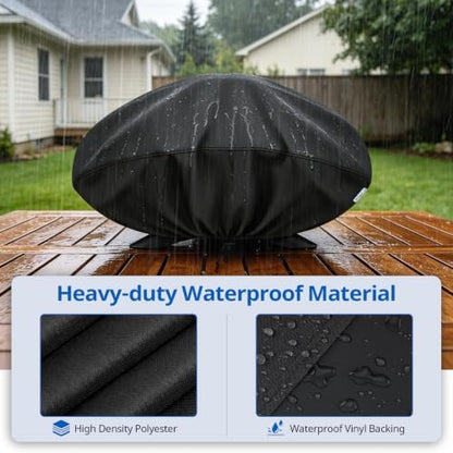SunPatio Outdoor Grill Cover Compatible for Weber Q 100/1000 Series and Nexgrill Gas Grills, Heavy Duty Waterproof Barbecue Cover, Durable FadeStop Material, Compared to Weber 7110, Black