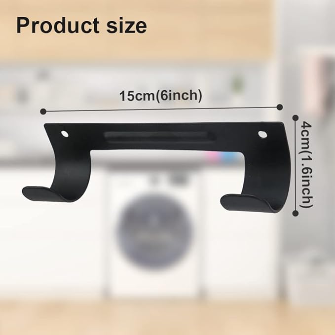 Ironing Board Hanger Wall Mount Ironing Board Holder Organizer Wall Rack for Laundry Rooms Storage Rack Hanging Shelf Hanger (Black with EVA pad)