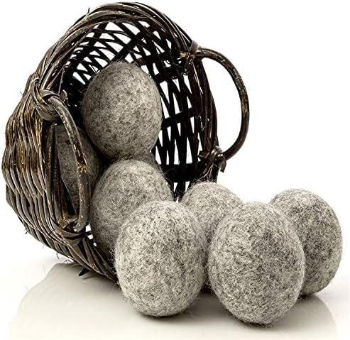 NATURAL THINGS Alpaca Wool Dryer Balls, Fabric Softener Balls, Anti Static, Reduce Energy Cost & Drying Time, Pack of 6 Made from All-Natural New Zealand Wool, Reusable, 100% Organic (XXXL)