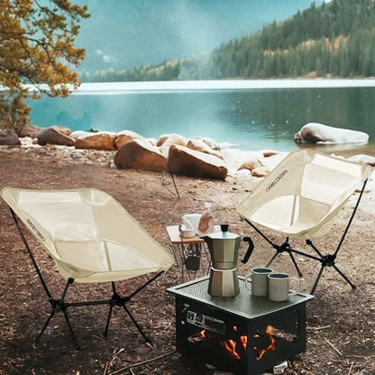 CAMEL CROWN Portable Camping Chair Lightweight Compact Folding Chair Mesh for Outdoor Camp Travel Beach Picnic Festival Hiking Backpacking White
