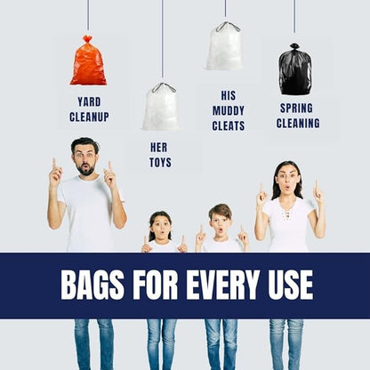 Plasticplace 55-60 gallon Trash Bags │ 1.2 Mil │ Orange Heavy Duty Garbage Can Liners │ 38” x 58” (50 Count)