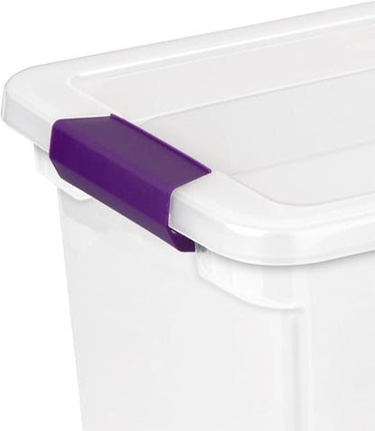 Sterilite 6-Pack 27 Quart ClearView Latch Box, Stackable Organizer Bins with Latching Lids - Clear Plastic Organization Containers for Closet, Bedroom, Shelving Units and Everyday Home Storage