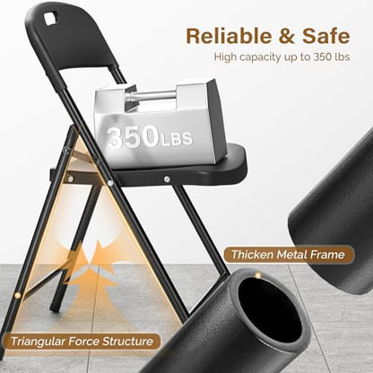 Bonnlo 8-Pack Black Plastic Folding Chairs, Portable Seat with Sturdy Steel Frame for Indoor & Outdoor Use, Perfect for Banquet, Party, Wedding, Office, and Camping
