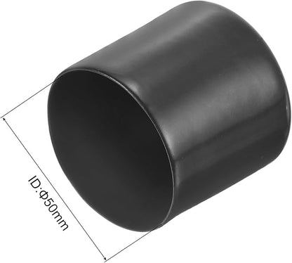 uxcell 20pcs Rubber End Caps 50mm(2") ID Vinyl Round Tube Bolt Cap Cover Thread Protectors Dark Grey