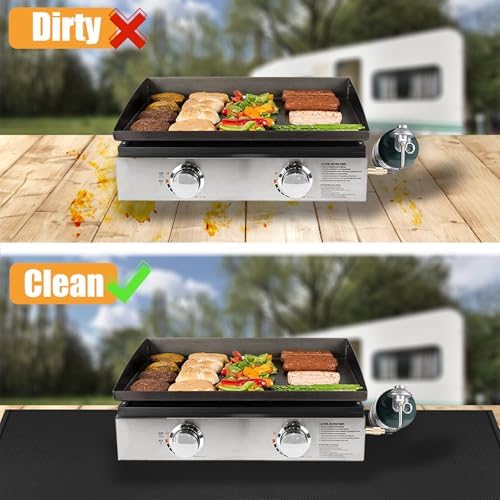 Heat Resistant Mats for Countertop fits Tabletop Grill, 42x24x0.02in, Black