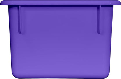 Wood Designs Cubby Storage Bin, Heavy Duty Plastic Containers for Kids Purple Cubby Tray Set of 10