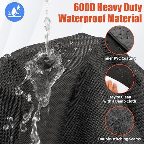 iCOVER Grill Cover 60 inch, BBQ Grill Cover for Outdoor Grill, 600D Heavy Duty Waterproof BBQ Cover, Anti-UV and Rip-Proof Barbecue Cover, Gas Grill Cover for Weber, Char-Broil, Nexgrill, etc