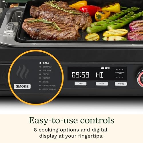Cuisinart Outdoor Electric Grill, 8-in-1 Air Fryer/Grill/Smoker, 154 sq in