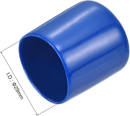 uxcell 20pcs Rubber End Caps 29mm(1 1/8") ID Vinyl PVC Round Tube Bolt Cap Cover Screw Thread Protectors Blue