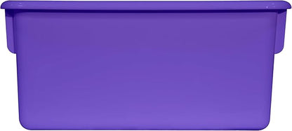 Wood Designs Cubby Storage Bin, Heavy Duty Plastic Containers for Kids Purple Cubby Tray Set of 10