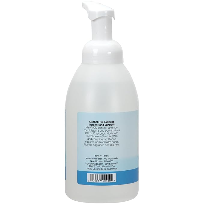 ForPro Professional Collection Alcohol-Free Foaming Instant Hand Sanitizer, Moisturizing, Dye and Fragrance Free Sanitizer, 20 Fl Oz