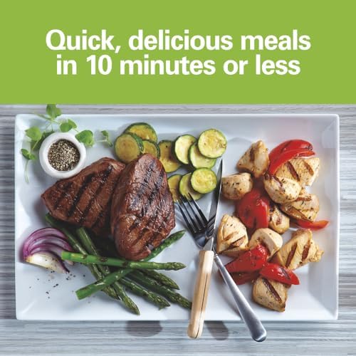 Hamilton Beach Electric Indoor Grill, 6-Serving, Large 90 sq. in. Nonstick Easy Clean Plates, Floating Hinge for Thicker Foods, 1200 Watts, 6.38"D x 12.68"W x 13.78"H, Silver (25371), (Pack of 2)