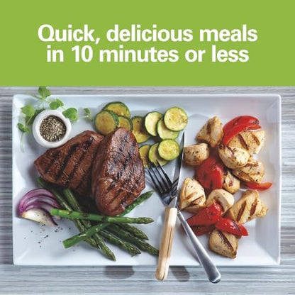Hamilton Beach Electric Indoor Grill, 6-Serving, Large 90 sq. in. Nonstick Easy Clean Plates, Floating Hinge for Thicker Foods, 1200 Watts, 6.38"D x 12.68"W x 13.78"H, Silver (25371), (Pack of 2)