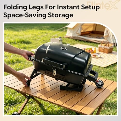 Flintex Portable Propane Gas Grill, Tabletop Camping Compact Design