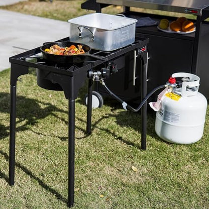 OuterMust 2 Burner Propane Gas Stove with 0-3 PSI Adjustable Regulator and Removable Legs Gas Burners for Cooking Perfect for Home Brewing, Seafood Boil and Camping