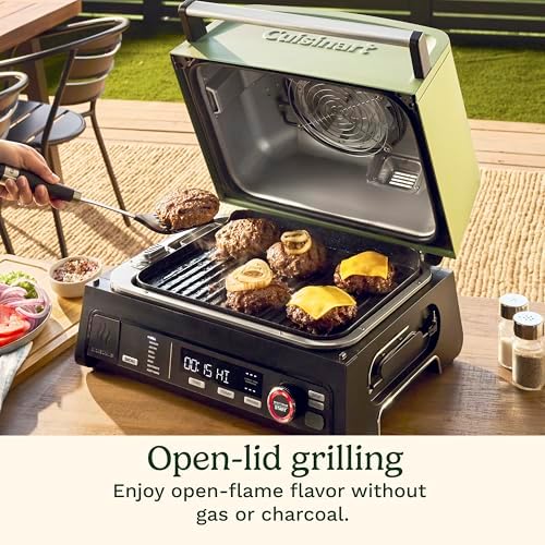 Cuisinart Outdoor Electric Grill, 8-in-1 Air Fryer/Grill/Smoker, 154 sq in