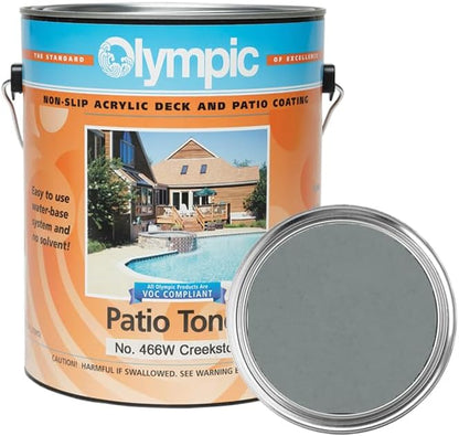 Olympic Patio Tones - Creekstone - 1 Gallon - Non-slip acrylic deck and patio coating, concrete restorer.